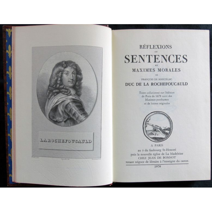 Reflexions ou sentences et maximes morales aux Editions Jean Bonnot Editeur 1970