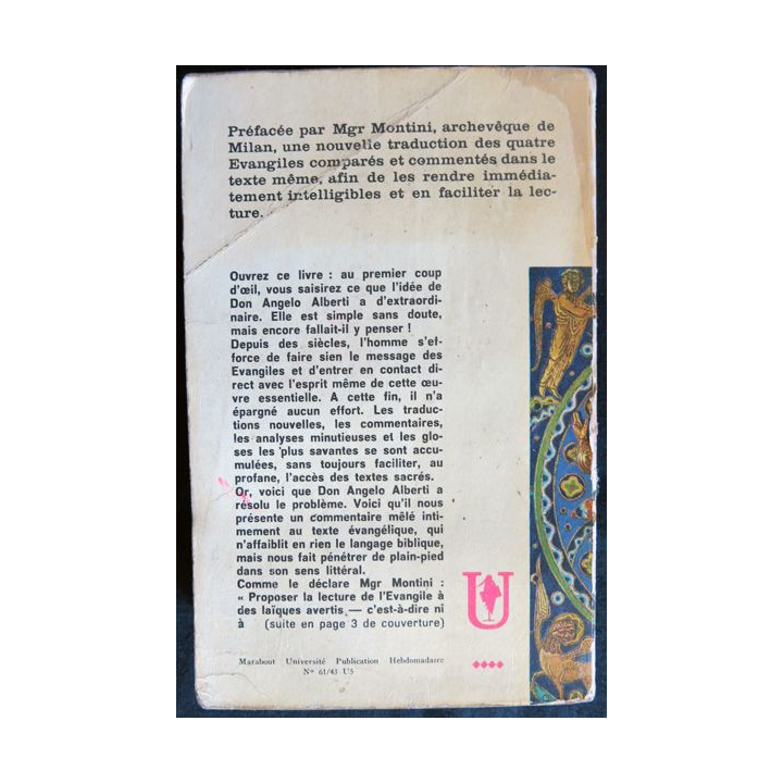 Le message des évangiles de Angelo Alberti aux Editions Marabout Université