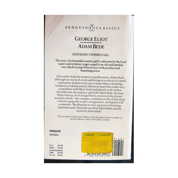 Adam Bede de Georges Eliot aux Editions Penguin Books