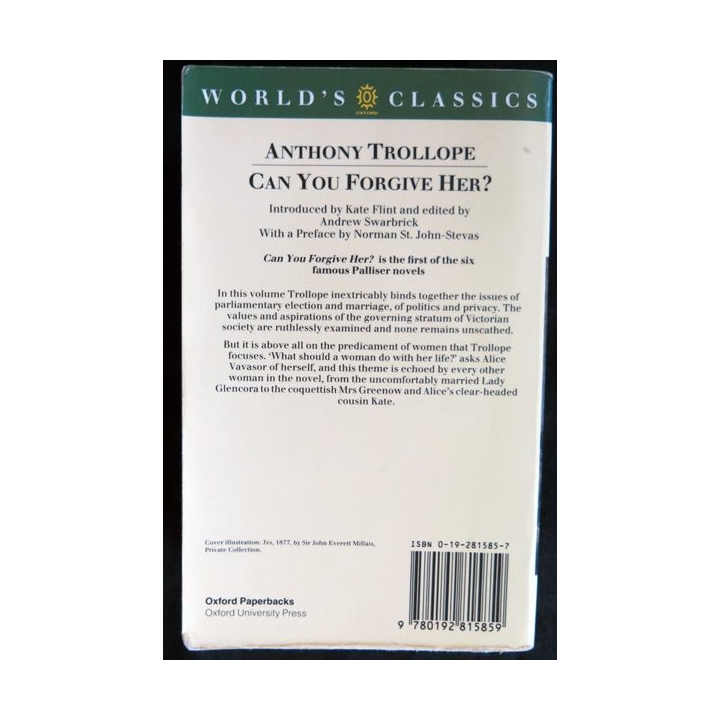 Can You Forgive Her ? de Anthony Trollope aux Editions Oxford University Press