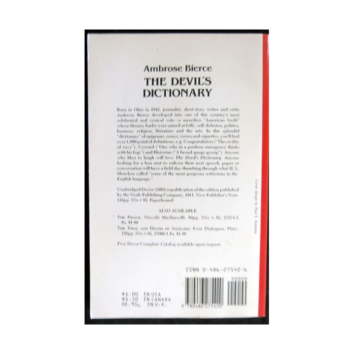 The Devil's Dictionary de Ambrose Bierce aux Editions Dover Publications INC.