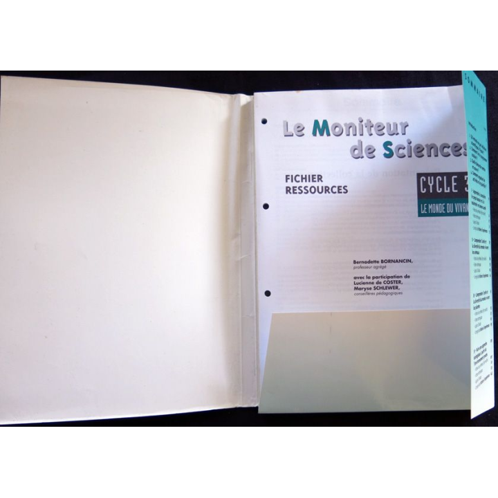 Le Moniteur de Sciences Cycle 3 Le monde du vivant -Fichier Ressource de Bernadette Bornancin aux Editions Nathan