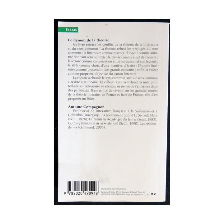 Le démon de la théorie - Littérature et sens commun de Antoine Compagnon aux Editions du Seuil