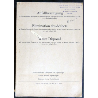 Elimination des déchets du Dr O. Jaag aux éditions Birkhauser Verlag Basel