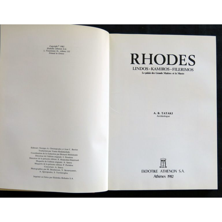Rhodes de A.B. Tataki aux éditions Ekdotike Athenon S.A