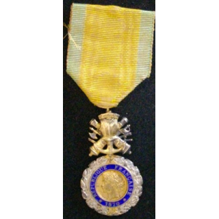 FRANCE : Médaille militaire 1870 3° république en argent émaux parfaits ruban défraîchi