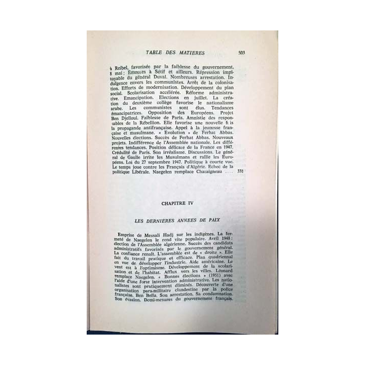 1. Histoire de l'Algérie française de Claude Martin aux éditions des quatre fils Aymon