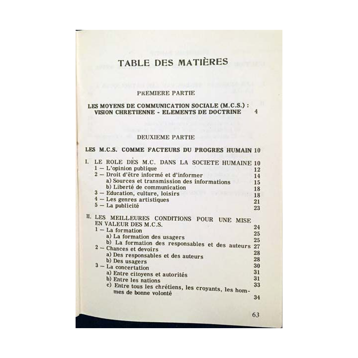1. Communion et progrès - Sur les moyens de communication sociale promulguée par le Pape Paul VI