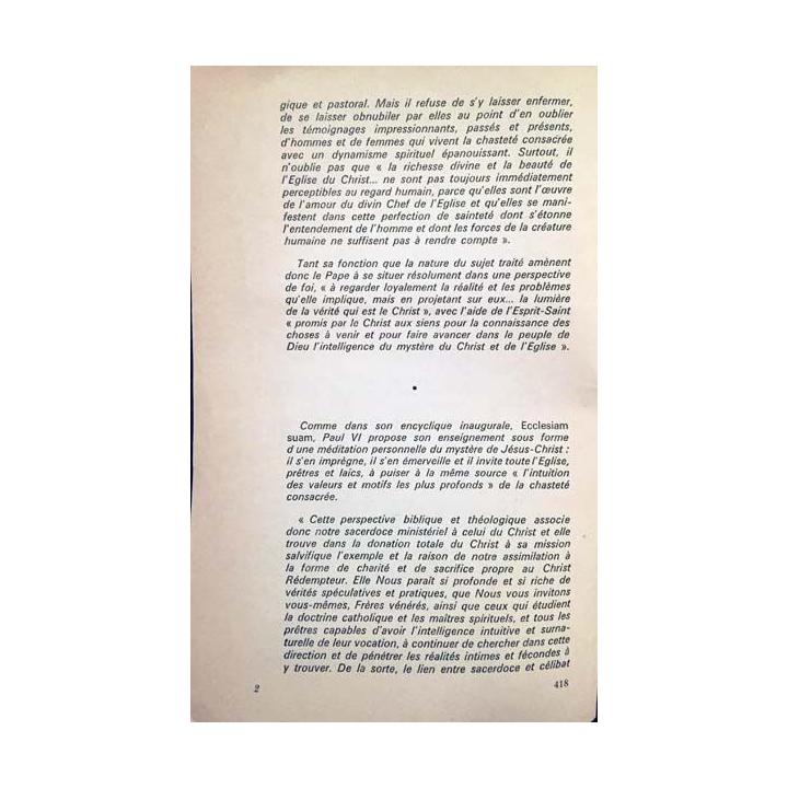 1. Cahiers d'action religieuse et sociale - Le célibat sacerdotal de Paul VI aux éditions Saint-Paul 1967