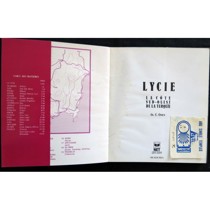 Lycie la côte sud-ouest de la Turquie de Dr. U. Onen aux éditions Akademia