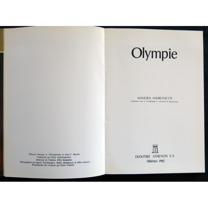 Olympie de Manolis Andronicos aux éditions Ekdotike Athenon S.A