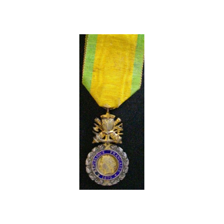 FRANCE : Médaille militaire 1870 3° république en argent émaux parfaits
