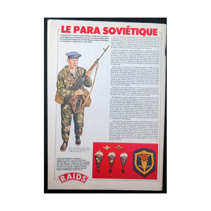 Raids n° 1 - juin 1986 - Le para soviétique