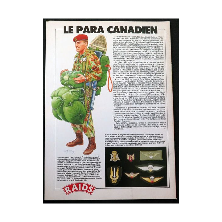 Raids n° 20 - janvier 1988 - Le para canadien