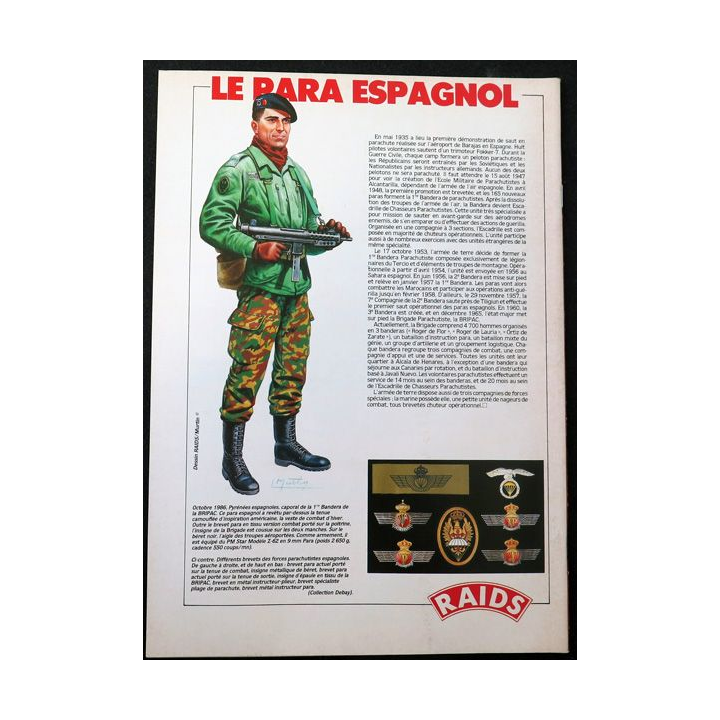 Raids n° 22 - mars 1988 - Le para espagnol