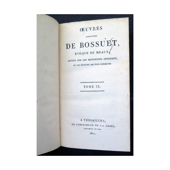Oeuvres choisies de Bossuet évêque de Meaux Tome 9 Sermons 5 - 1822