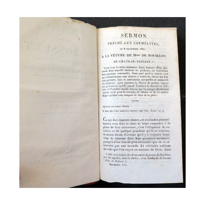 Oeuvres choisies de Bossuet évêque de Meaux Tome 12 Sermons 8- 1822