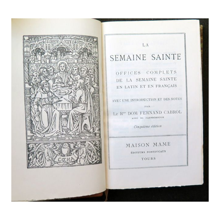 La semaine sainte n° 1521 V Fernand Cabrol 5° édition 1938 demi cuir