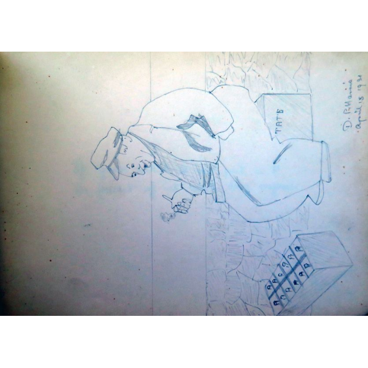 carnet de croquis en cuir de dessins originaux (Faye, ? ...) 1931