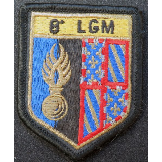 8° LGM : Insigne tissu 8° Légion de Gendarmerie Mobile Dijon sur scratch