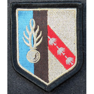 Insigne tissu Gendarmerie Zone de défense Metz sur scratch grenade blanche