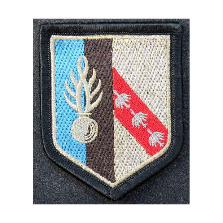 Insigne tissu Gendarmerie Zone de défense Metz sur scratch grenade blanche