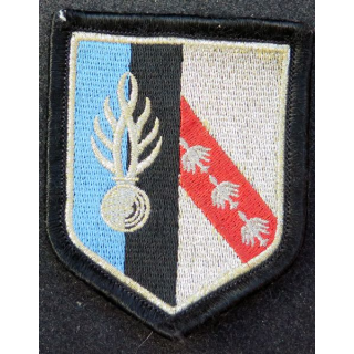 Insigne tissu Gendarmerie Zone de défense Metz sur scratch grenade blanche