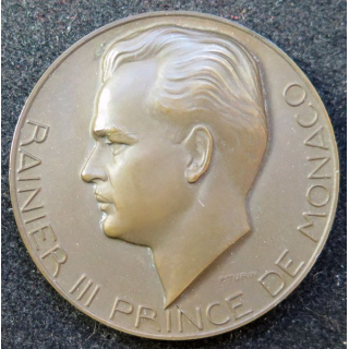 Médaille bronze Prince de Monaco Rainier III Turin avènement de règne