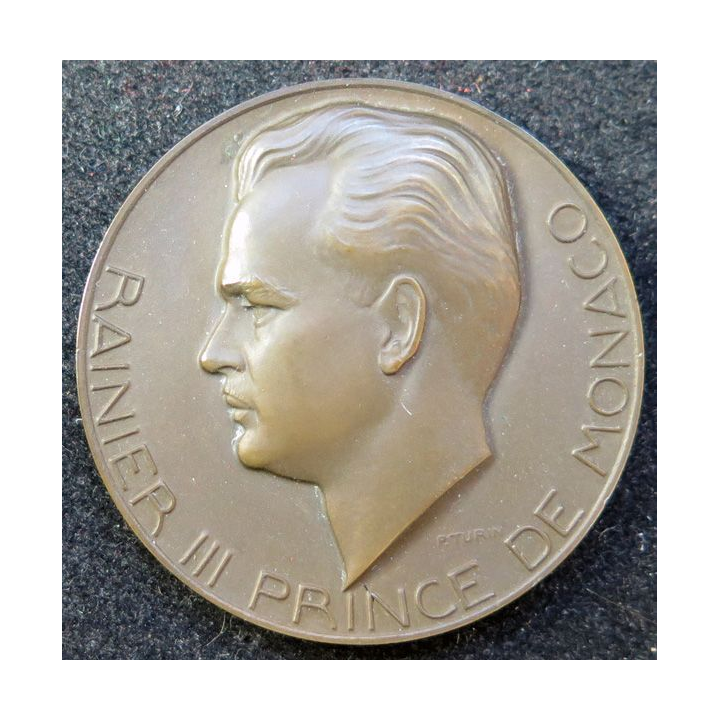 Médaille bronze Prince de Monaco Rainier III Turin avènement de règne