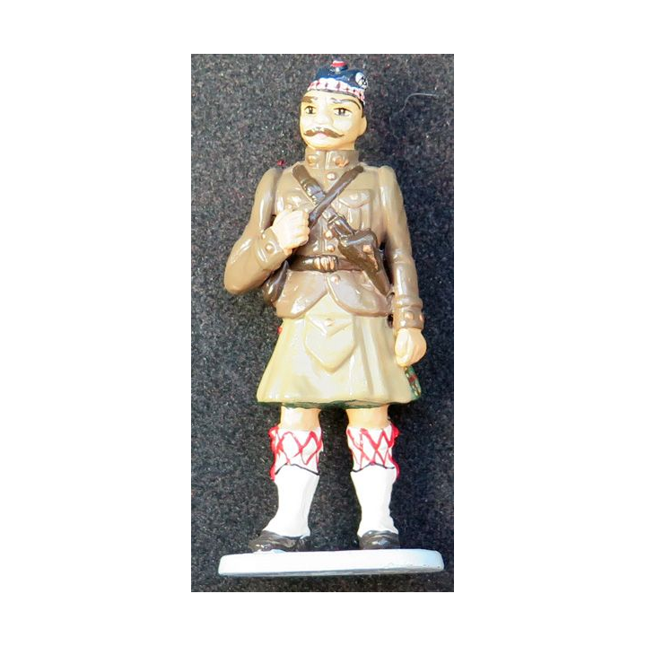 SOLDAT DE PLOMB : officier écossais 1° GM CBG Hachette hauteur 7,3 cm
