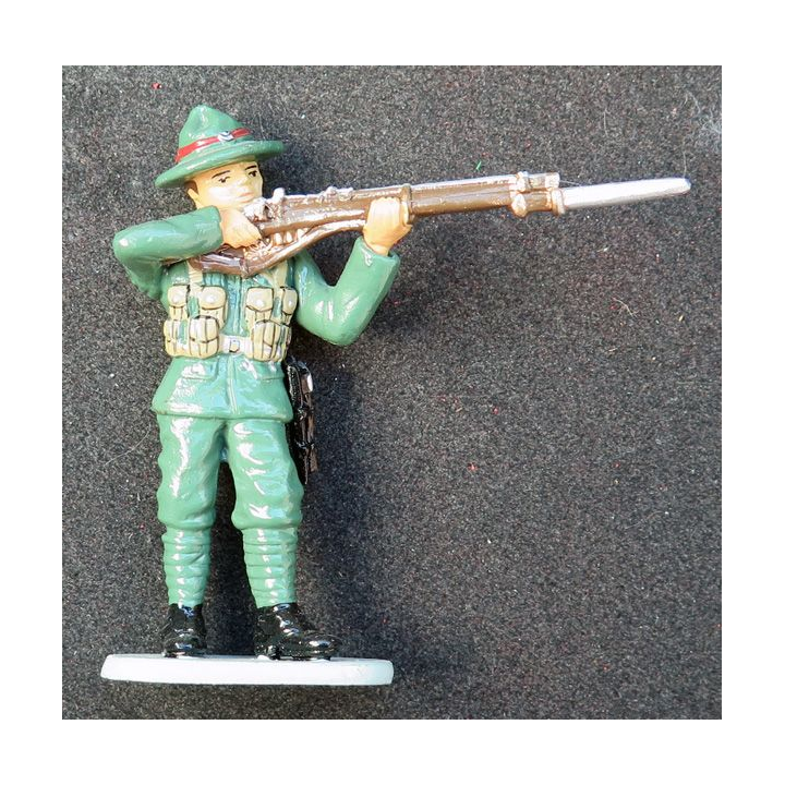 SOLDAT DE PLOMB : soldat australien 1° GM CBG Hachette hauteur 7,5 cm