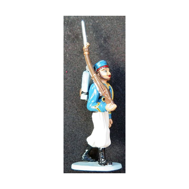 SOLDAT DE PLOMB : figurine zouave bleu CBG Hachette hauteur 10 cm