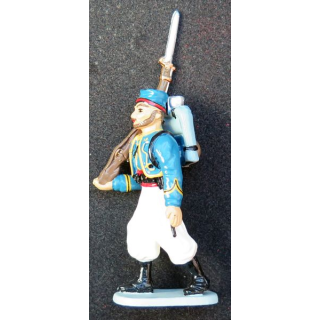 SOLDAT DE PLOMB : figurine zouave bleu CBG Hachette hauteur 10 cm