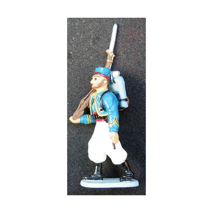 SOLDAT DE PLOMB : figurine zouave bleu CBG Hachette hauteur 10 cm
