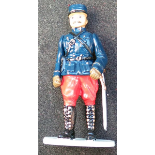 SOLDAT DE PLOMB : figurine officier général 1° GM CBG Hachette hauteur 7,5 cm