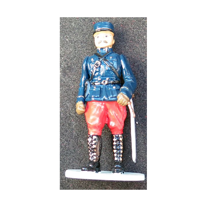SOLDAT DE PLOMB : figurine officier général 1° GM CBG Hachette hauteur 7,5 cm
