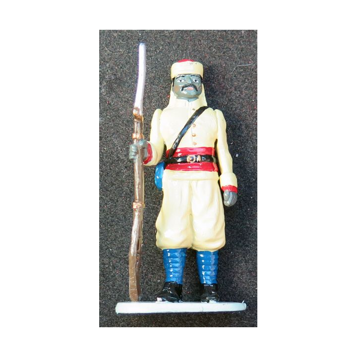 SOLDAT DE PLOMB tirailleur marocain 1° GM CBG Hachette hauteur 7,5 cm