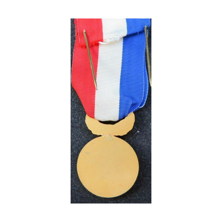 FRANCE : médaille de vermeil avec bélière du Souvenir Français (en métal doré)