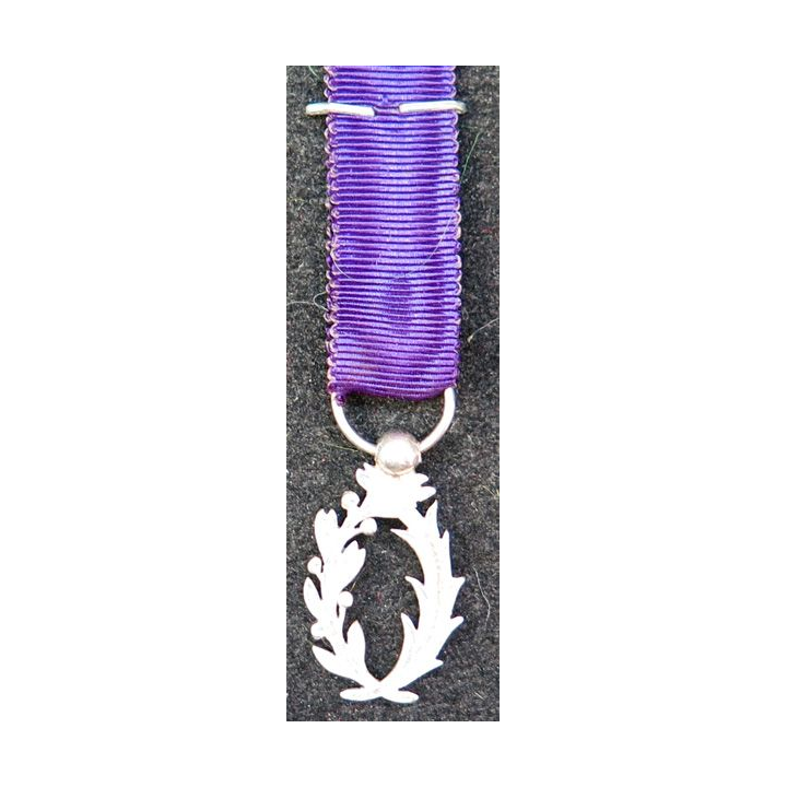 FRANCE : médaille miniature de l'Ordre des palmes académiques argent