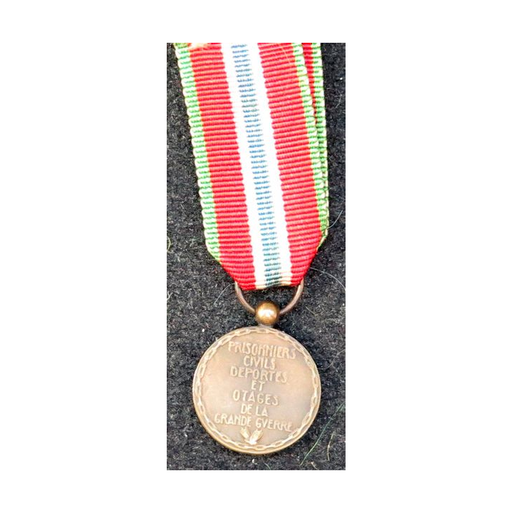 médaille miniature prisonniers civils déportés et otages Grande Guerre