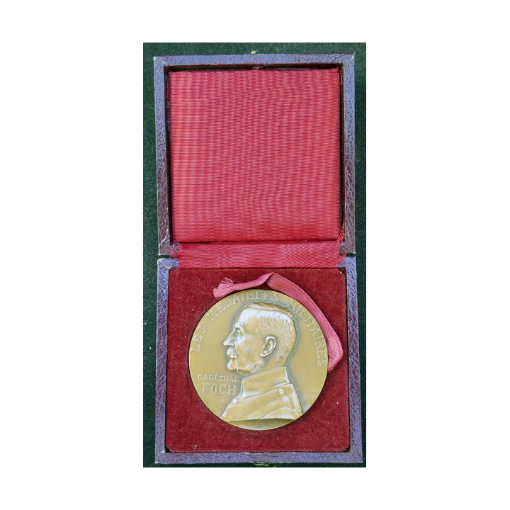 Médaille en coffret du Maréchal Foch diamètre 5 cm Prudhomme Burgain