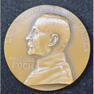 Médaille en coffret du Maréchal Foch diamètre 5 cm Prudhomme Burgain