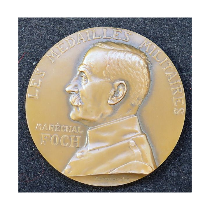 Médaille en coffret du Maréchal Foch diamètre 5 cm Prudhomme Burgain