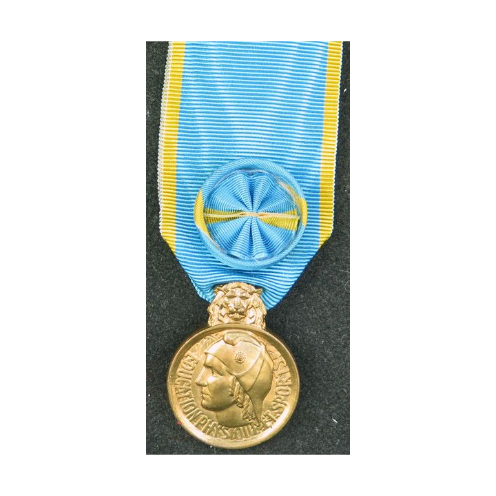 FRANCE : Médaille d'or (officier) jeunesse et sports en bronze doré