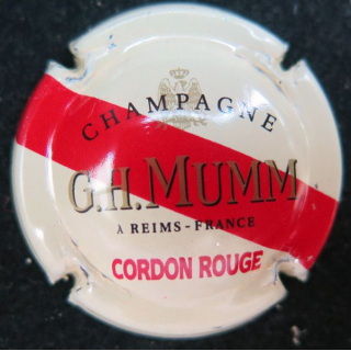 Capsule Muselet  champagne G.H Mumm n° 135a inscription cordon rouge or