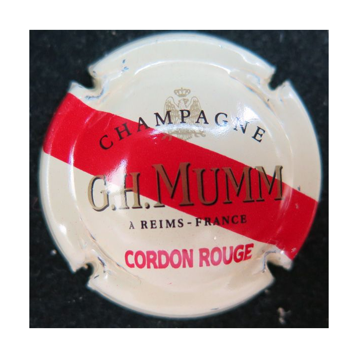 Capsule Muselet  champagne G.H Mumm n° 135a inscription cordon rouge or
