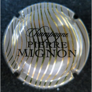 Capsule Muselet de champagne MIGNON Pierre n° 197c Grège rayures or