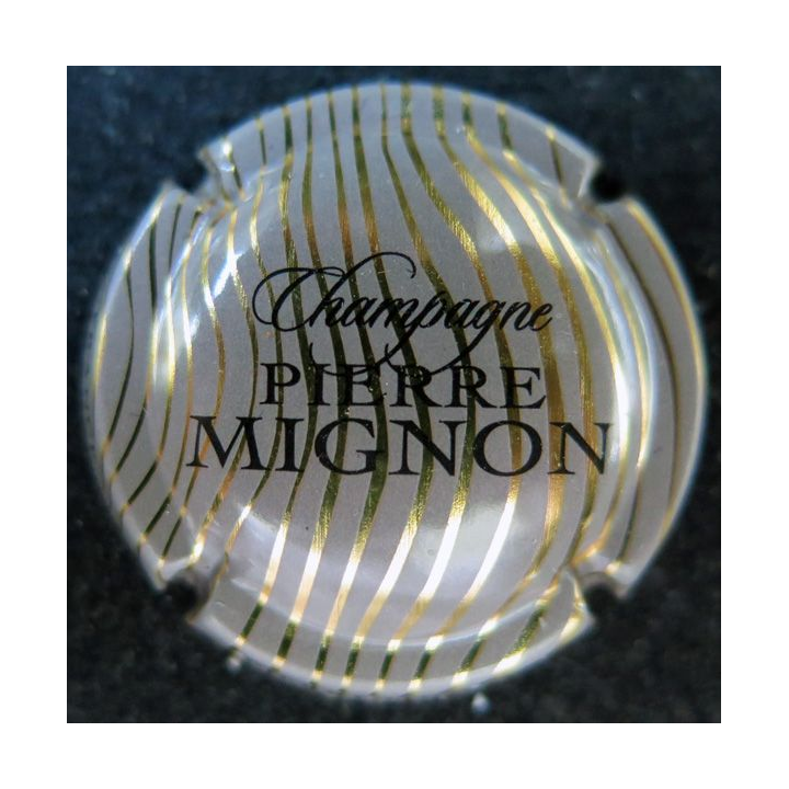 Capsule Muselet de champagne MIGNON Pierre n° 197c Grège rayures or