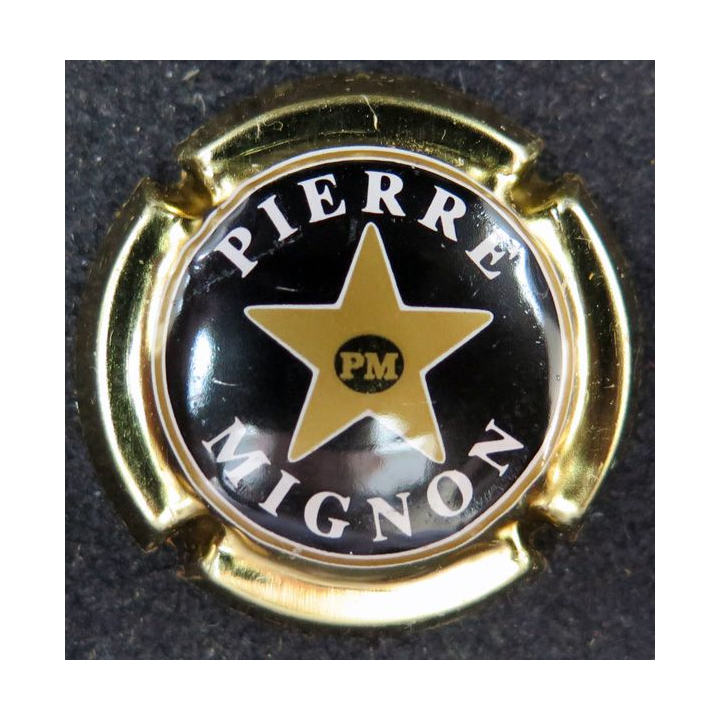 Capsule Muselet de champagne MIGNON Pierre n° 13b noir et or pâle