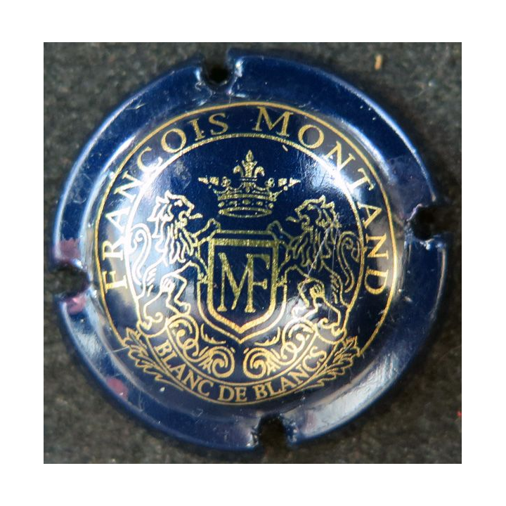 Capsule Muselet de bouteille de Blanc de Blancs MONTAND François n°1 bleu-marine et or
